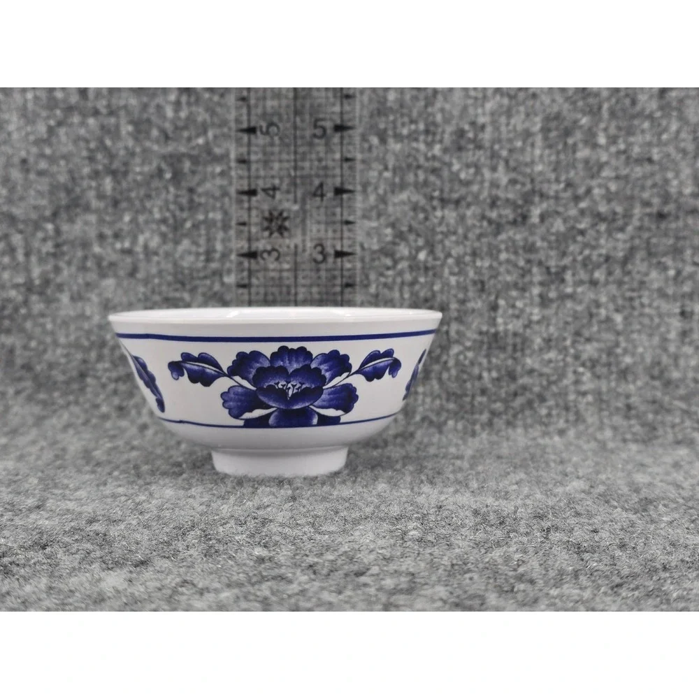 Tar-Hong Melamine Dinnerware Set 17pc White Blue Floral Bowls and Dessert Plates